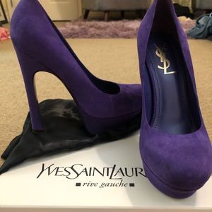 YSL Purple suede heels 💜